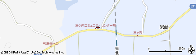 宮城県大和町（黒川郡）落合三ケ内（名子沢）周辺の地図