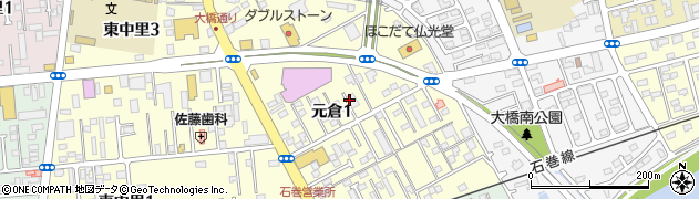 宮城県石巻市元倉周辺の地図