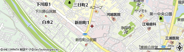山形県東根市新田町周辺の地図