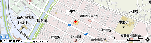 Ｕマート中里店周辺の地図