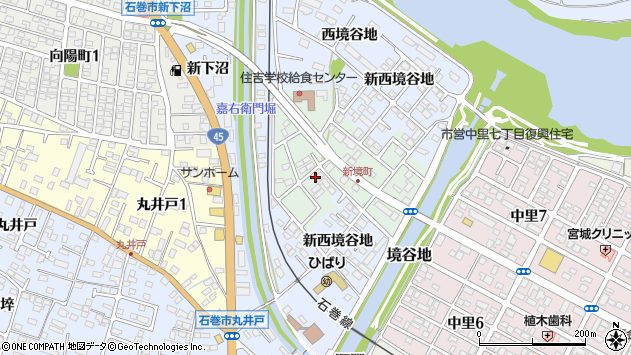 〒986-0864 宮城県石巻市新境町の地図