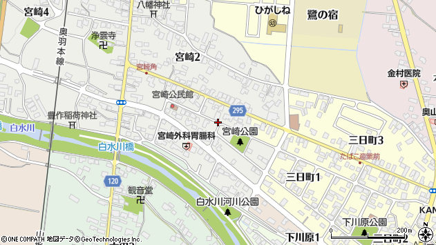 〒999-3705 山形県東根市宮崎の地図
