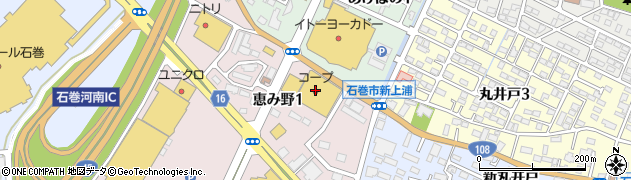 コープ蛇田店周辺の地図