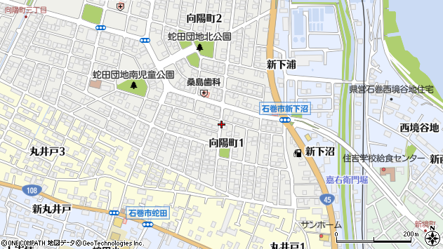 〒986-0863 宮城県石巻市向陽町の地図