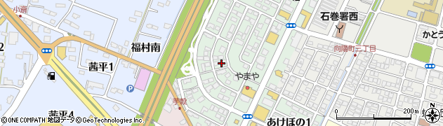 宮城県石巻市あけぼの2丁目周辺の地図