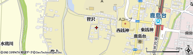宮城県大崎市鹿島台平渡狸沢周辺の地図