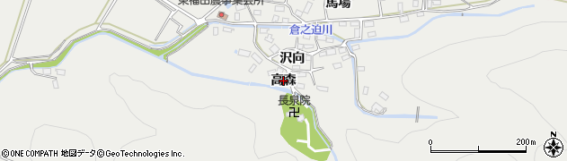 宮城県石巻市東福田（高森）周辺の地図