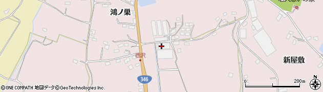 宮城県大崎市鹿島台木間塚西沢152周辺の地図