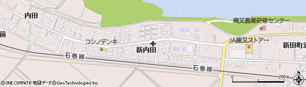 宮城県石巻市鹿又（新内田）周辺の地図