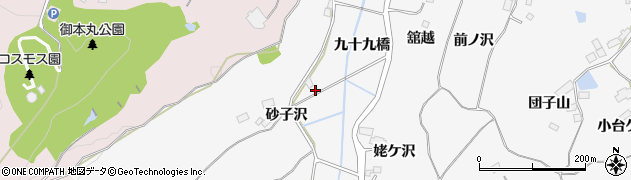 宮城県大崎市松山金谷（九十九橋）周辺の地図