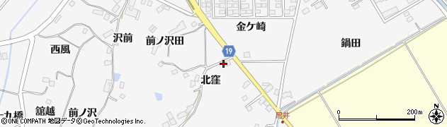 宮城県大崎市松山金谷（北窪）周辺の地図