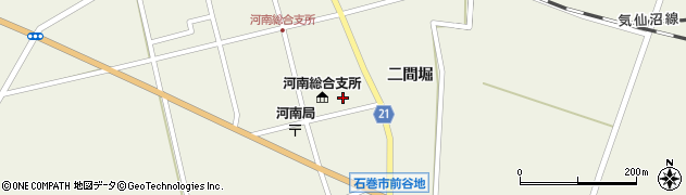 石巻市役所　河南総合支所地域振興課産業振興・農林業周辺の地図