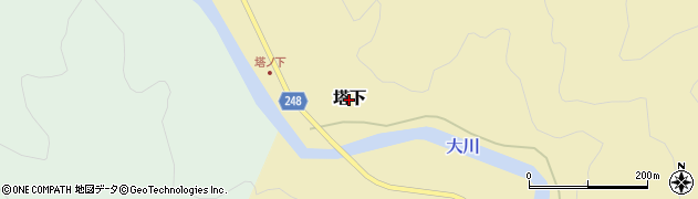 新潟県村上市塔下周辺の地図