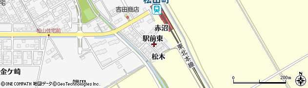 宮城県大崎市松山金谷（駅前東）周辺の地図