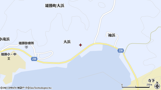 〒986-1302 宮城県石巻市雄勝町大浜の地図