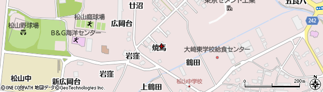 宮城県大崎市松山千石（焼馬）周辺の地図