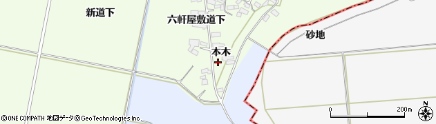 宮城県大崎市松山須摩屋（本木）周辺の地図