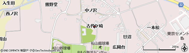 宮城県大崎市松山千石（古代ケ崎）周辺の地図