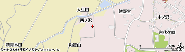 宮城県大崎市松山千石（西ノ沢）周辺の地図