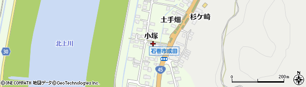宮城県石巻市成田（小塚）周辺の地図