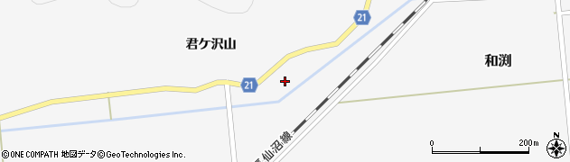 宮城県石巻市和渕（君ケ沢）周辺の地図