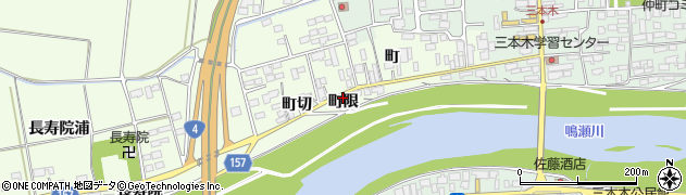 宮城県大崎市三本木南谷地町限周辺の地図