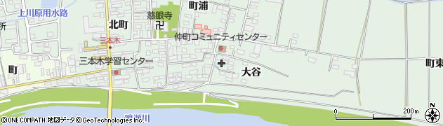 宮城県大崎市三本木大谷周辺の地図