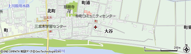 宮城県大崎市三本木（大谷）周辺の地図