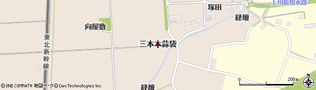 宮城県大崎市三本木蒜袋周辺の地図