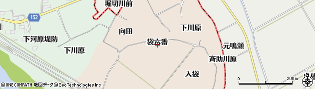 宮城県大崎市松山下伊場野袋六番周辺の地図