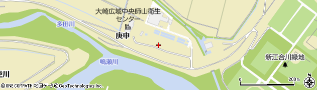 宮城県大崎市古川師山庚申周辺の地図
