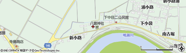 宮城県大崎市古川下中目（新小路）周辺の地図