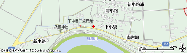 宮城県大崎市古川下中目下小袋2周辺の地図