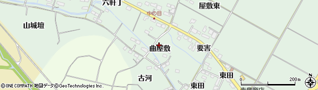 宮城県大崎市古川下中目曲屋敷周辺の地図