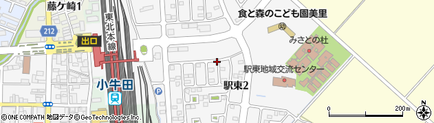 宮城県美里町（遠田郡）駅東周辺の地図