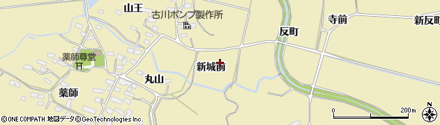 宮城県大崎市古川師山（新城前）周辺の地図