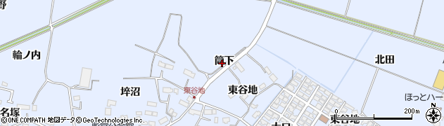 宮城県遠田郡美里町北浦筒下周辺の地図