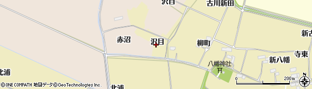 宮城県大崎市古川師山沢目周辺の地図