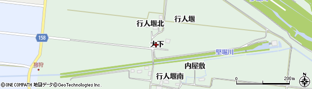 宮城県大崎市古川新沼（大下）周辺の地図