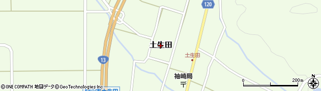 山形県村山市土生田周辺の地図