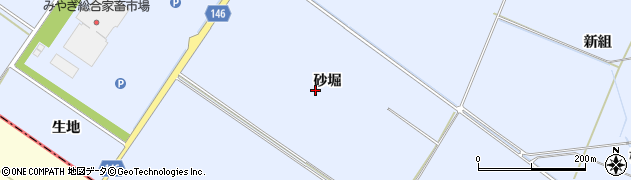 宮城県遠田郡美里町北浦砂堀周辺の地図