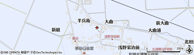 宮城県美里町（遠田郡）北浦（半兵衛）周辺の地図