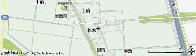 宮城県大崎市古川飯川松木周辺の地図