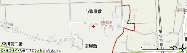 宮城県遠田郡美里町平針空屋敷周辺の地図