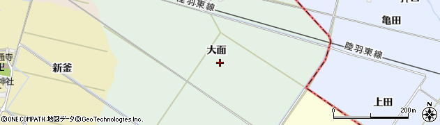 宮城県大崎市古川鶴ケ埣（大面）周辺の地図