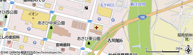 スーパーあいのや古川東店周辺の地図