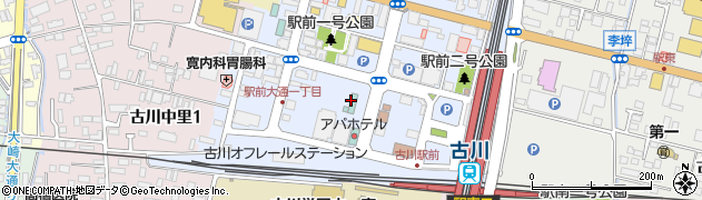 ホテルルートイン古川駅前周辺の地図