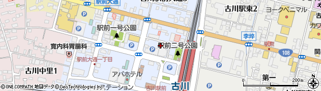 宮城県大崎市古川駅前大通周辺の地図