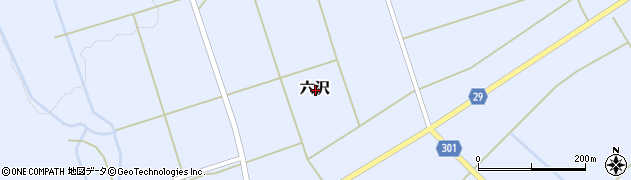 山形県尾花沢市六沢周辺の地図