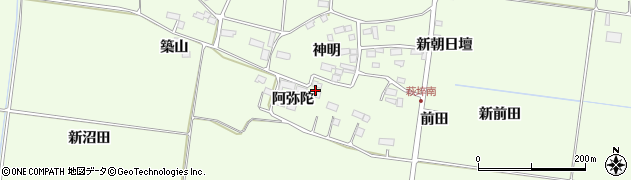 宮城県遠田郡美里町荻埣阿弥陀周辺の地図